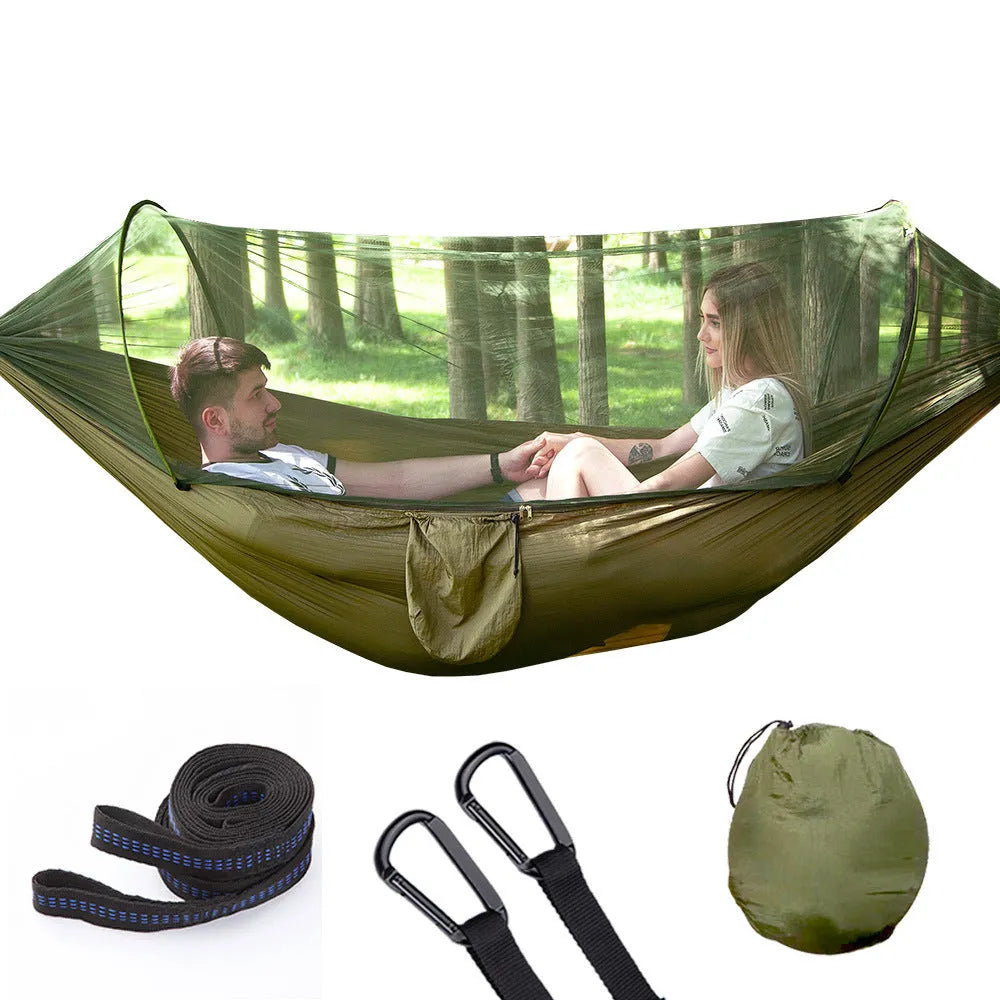 Fully Automatic Quick Opening Hammock With Mosquito Net - Bellarte Enchanté Fully Automatic Quick Opening Hammock With Mosquito Net